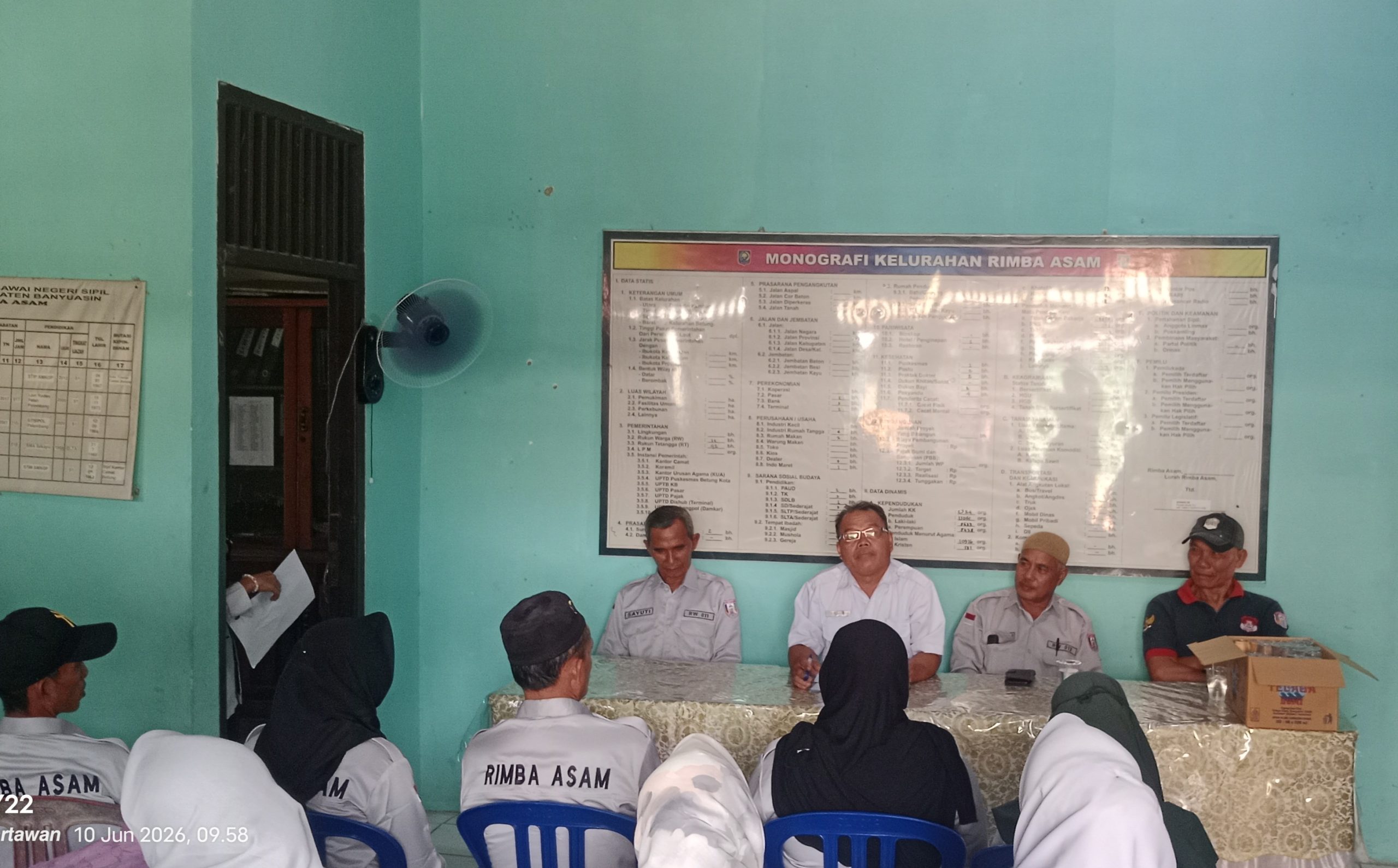 Pererat Sinergi, Plt Lurah Rimba Asam Baru Perkenalkan Diri dalam Rapat Rutin RT/RW