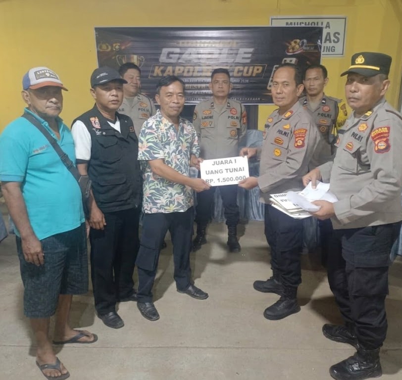 Pererat Silaturahmi, Turnamen Gaple Kapolres Banyuasin Cup di Polsek Betung Resmi Ditutup