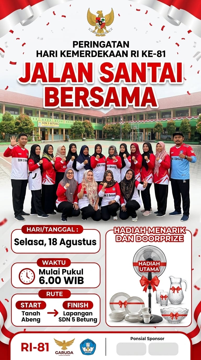 Heboh Poster Hoaks Jalan Santai HUT RI ke-81 SDN 5 Betung, Kepsek SDN 5 Betung Berkomentar