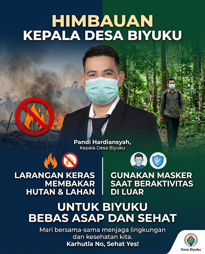 Cegah Karhutla dan Kabut Asap, Kades Biyuku Keluarkan Himbauan Tegas untuk Warga