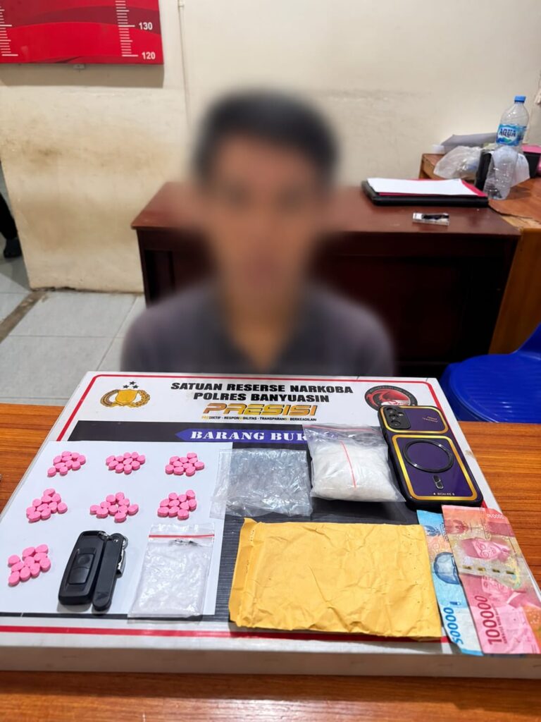 Warga Pulau Rajak Dibekuk Satresnarkoba Polres Banyuasin, Ratusan Gram Sabu dan Puluhan Ekstasi Disita