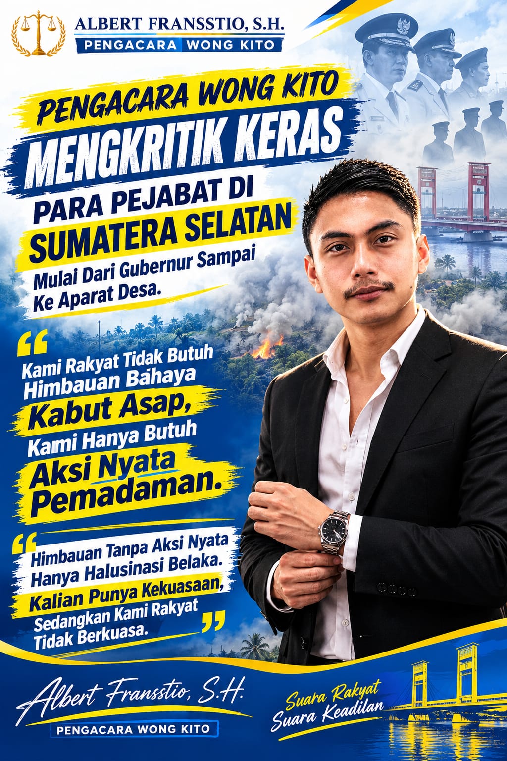 Pengacara Wong Kito Kritik Keras Pejabat Sumatera Selatan Soal Bencana Kabut Asap